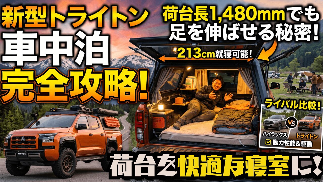 NAPIER ハイラックス　トライトン　トラックテント　キャンプ　車中泊 新型トライトンで車中泊を極める！狭い荷台の対策とおすすめキャノピー